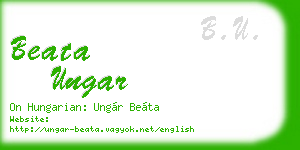 beata ungar business card